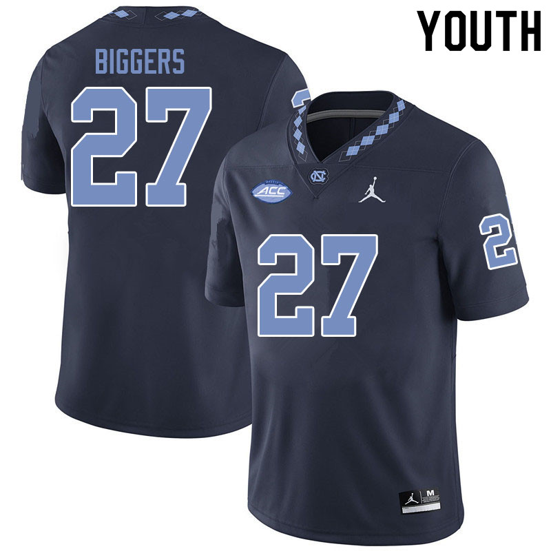 Jordan Brand Youth #27 Giovanni Biggers North Carolina Tar Heels College Football Jerseys Sale-Black
